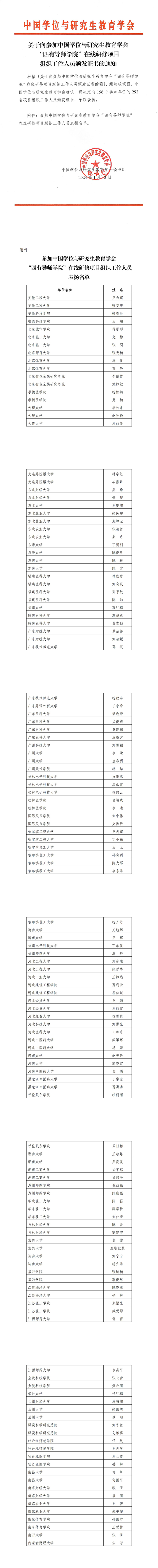 关于向参加学会四有导师学院项目组织工作人员颁发证书的通知_00.jpg